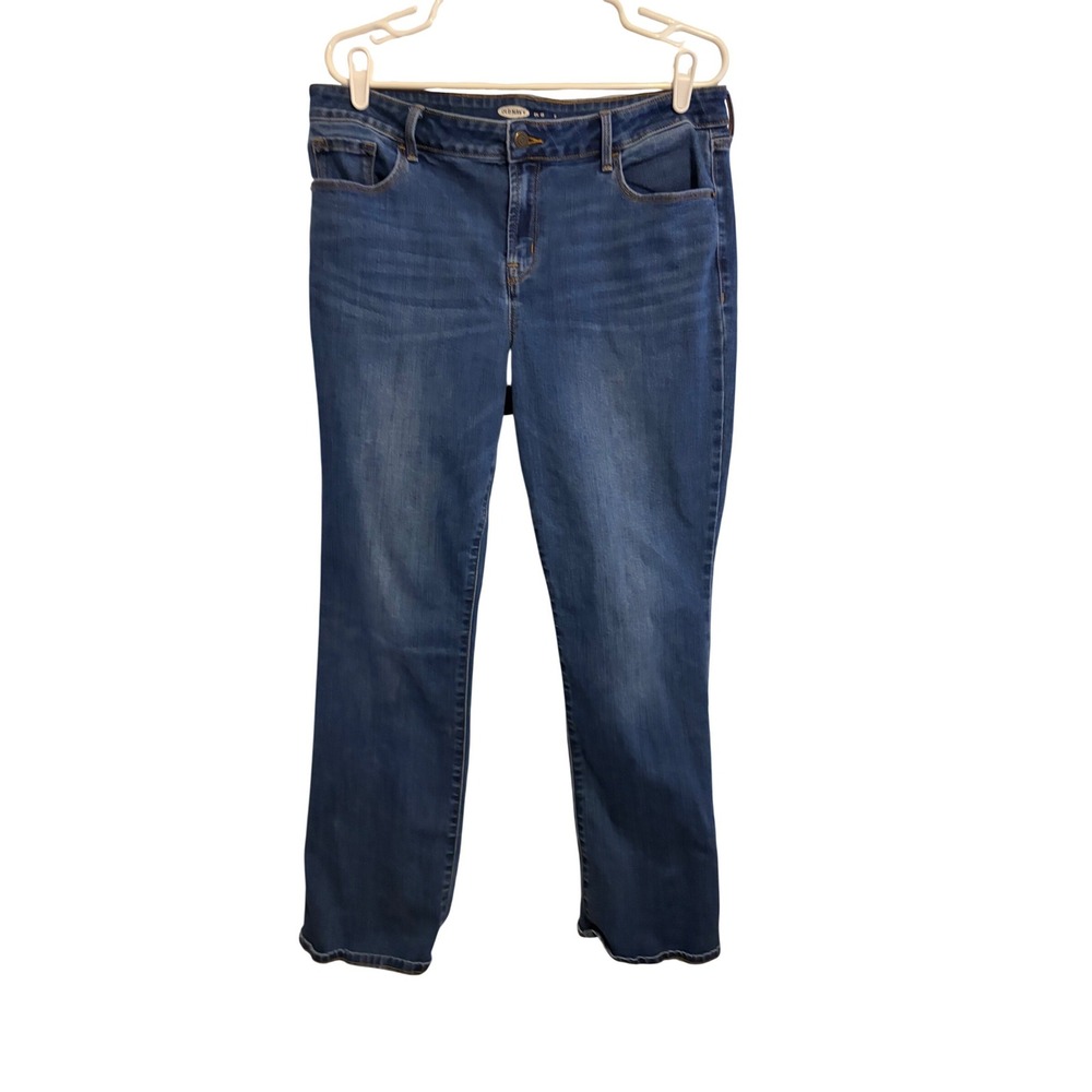 Old Navy Kicker Bootcut Jeans Mid Rise Medium Blue Stretch Denim Size 14